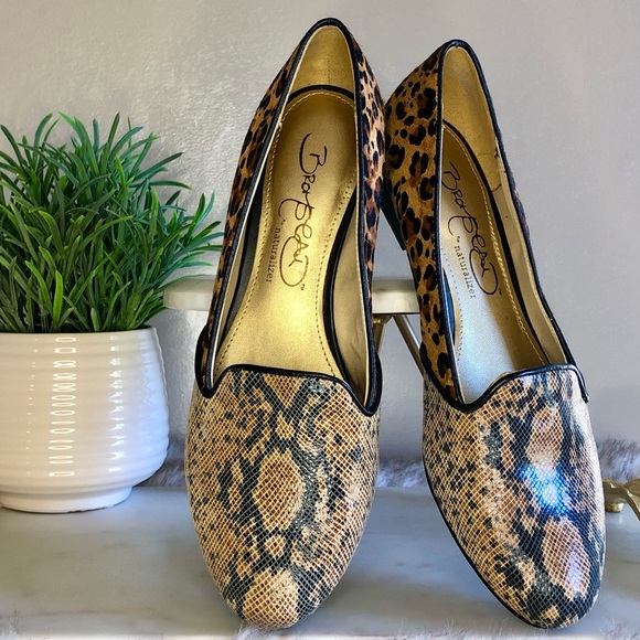 NWOT Bromstad for Naturalizer Leather Leopard & Snakeskin Print Loafer Flats 7.5 - Picture 3 of 6